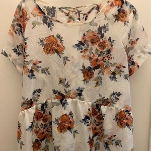 Floral peplum top